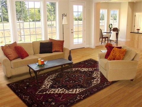 Goravan Red Hand Knotted 69 X 99 Area Rug 251-12517 Image 4