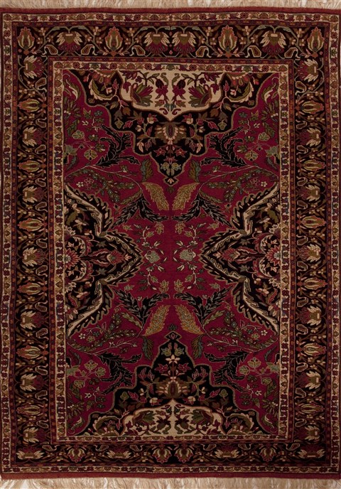 Bakhtiar Red Hand Knotted 69 X 94  Area Rug 251-12521 Image 0
