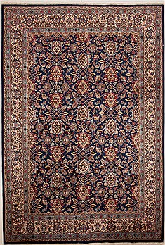 Varamin Blue Hand Knotted 6'11" X 10'2"  Area Rug 251-12525