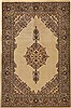 Kashan Beige Hand Knotted 55 X 76  Area Rug 251-12529 Thumb 0