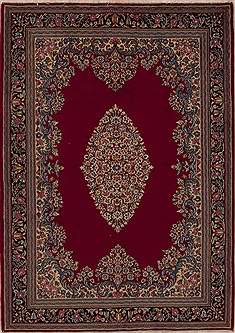Persian Kerman Red Rectangle 6x9 ft Wool Carpet 12530