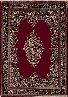 Kerman Red Hand Knotted 5'7" X 7'10"  Area Rug 251-12530