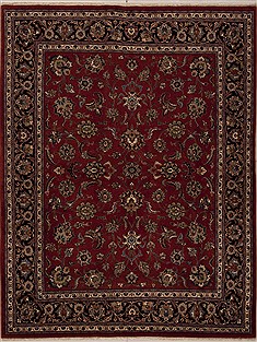 Persian Mashad Red Rectangle 6x9 ft Wool Carpet 12542