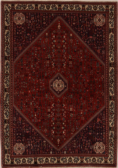 Abadeh Red Hand Knotted 59 X 82  Area Rug 251-12543 Image 0