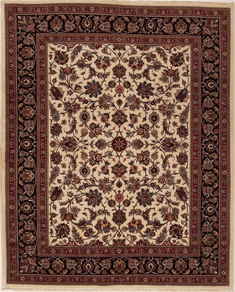 Sarouk White Square Hand Knotted 68 X 82  Area Rug 251-12548 Image 0