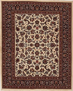 Persian sarouk White Square 7 to 8 ft Wool Carpet 12548