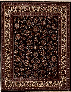 Persian sarouk Blue Rectangle 6x9 ft Wool Carpet 12549