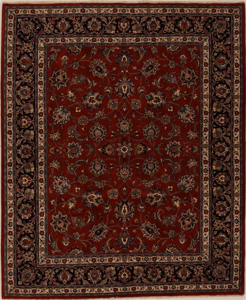 Sarouk Red Square Hand Knotted 68 X 82  Area Rug 251-12550 Image 0