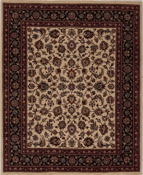 Sarouk White Square Hand Knotted 68 X 81  Area Rug 251-12551 Image 0