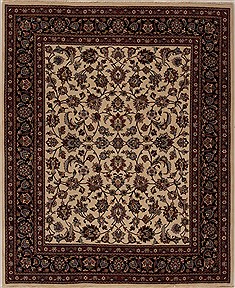 Persian sarouk White Square 7 to 8 ft Wool Carpet 12551