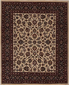 Sarouk White Square Hand Knotted 6'8" X 8'1"  Area Rug 251-12551