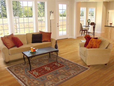 Kazak Orange Hand Knotted 53 X 83 Area Rug 251-12553 Image 4