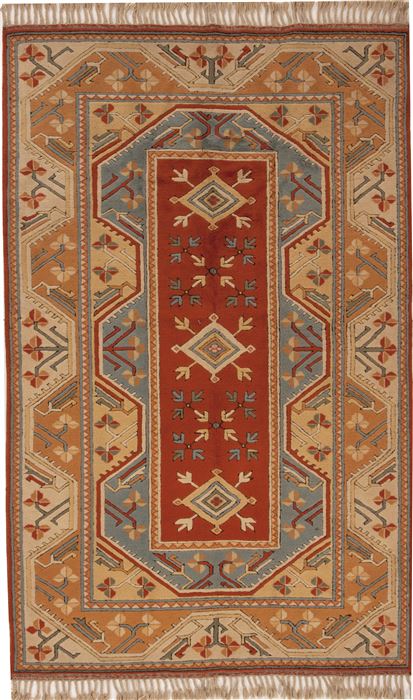 Kazak Orange Hand Knotted 53 X 83 Area Rug 251-12553 Image 0