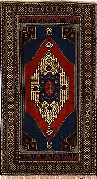 Pakistani Kazak Blue Rectangle 7x10 ft Wool Carpet 12554