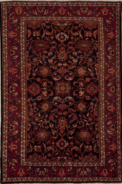 Hamedan Black Hand Knotted 50 X 76  Area Rug 251-12559 Image 0