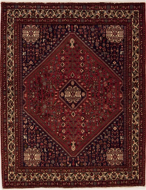 Qashqai Red Hand Knotted 51 X 67 Area Rug 100-12566 Image 0