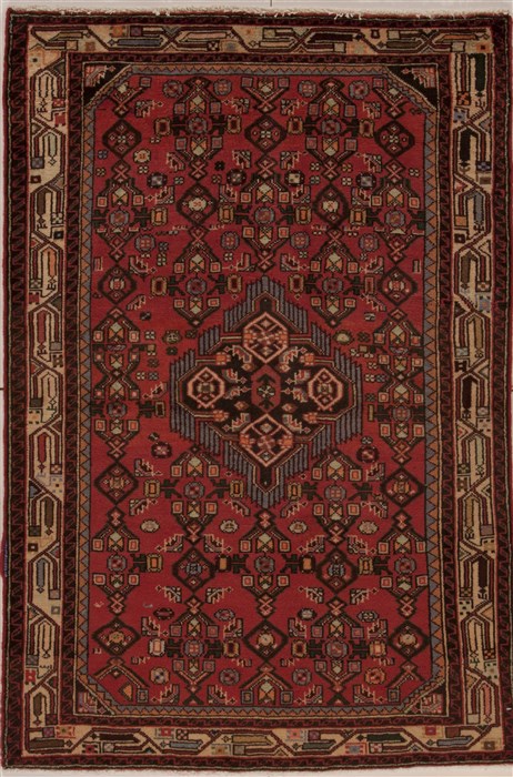 Hamedan Red Hand Knotted 33 X 411 Area Rug 251-12568 Image 0