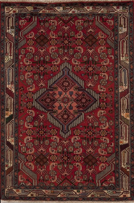 Hamedan Red Hand Knotted 33 X 411 Area Rug 251-12576 Image 0