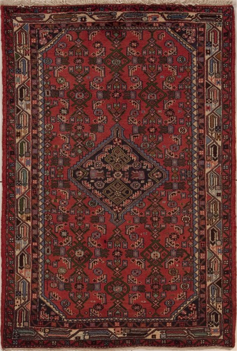 Hamedan Red Hand Knotted 32 X 49 Area Rug 251-12578 Image 0