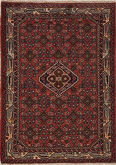 Persian Hamedan Purple Rectangle 3x5 ft Wool Carpet 12581