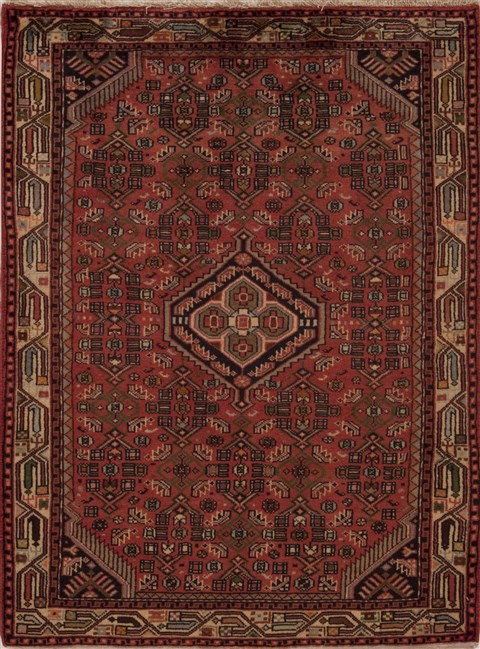 Hamedan Purple Hand Knotted 34 X 48 Area Rug 251-12582 Image 0