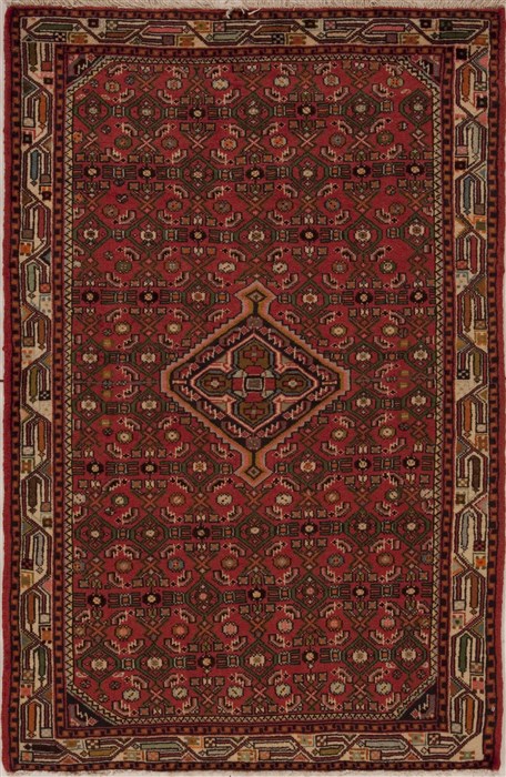 Hamedan Red Hand Knotted 33 X 50 Area Rug 251-12583 Image 0