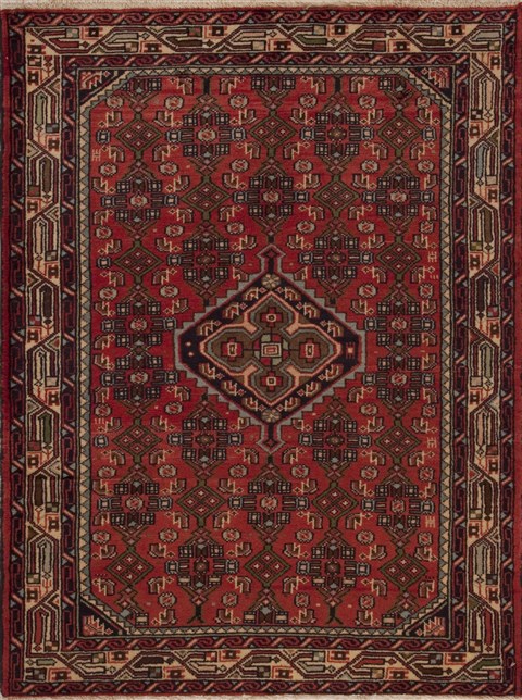 Hamedan Purple Hand Knotted 33 X 48 Area Rug 251-12586 Image 0