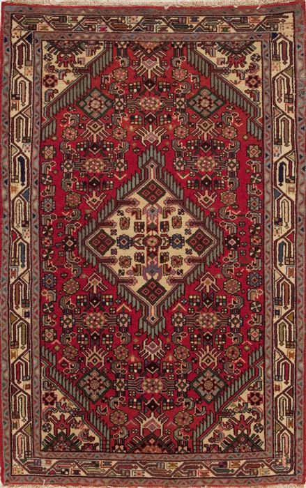 Hamedan Red Hand Knotted 32 X 50 Area Rug 251-12588 Image 0