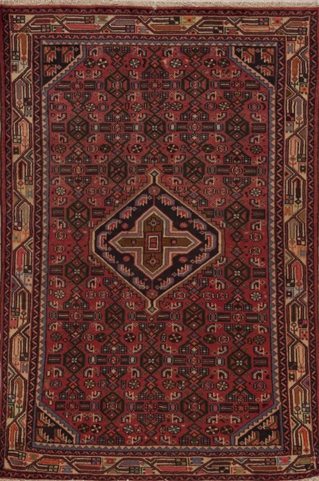 Hamedan Red Hand Knotted 33 X 49 Area Rug 251-12589 Image 0
