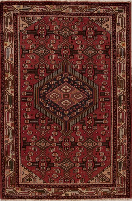 Hamedan Red Hand Knotted 33 X 411 Area Rug 251-12590 Image 0