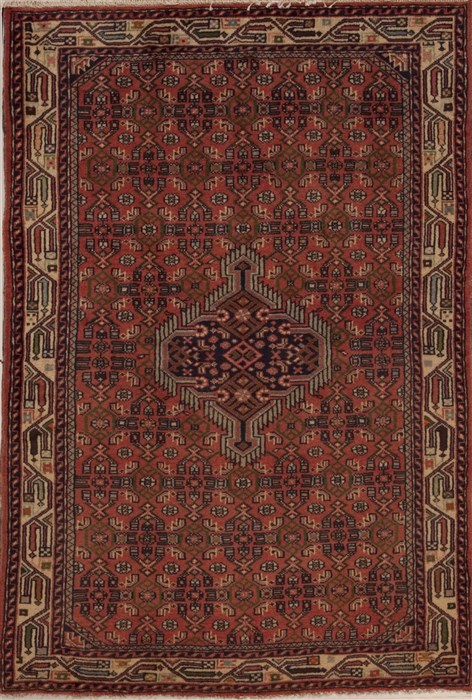 Hamedan Purple Hand Knotted 33 X 49 Area Rug 251-12593 Image 0
