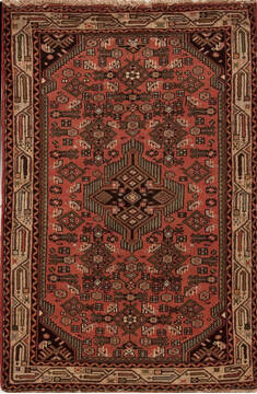 Hamedan Purple Hand Knotted 3'3" X 5'0"  Area Rug 251-12594