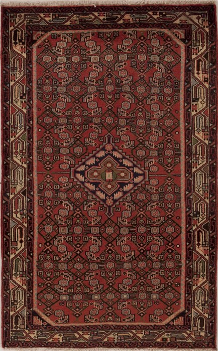 Hamedan Orange Hand Knotted 33 X 53 Area Rug 251-12596 Image 0