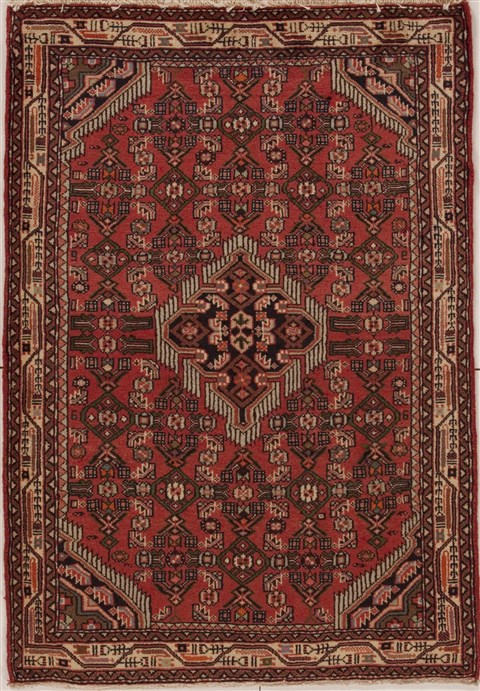 Hamedan Purple Hand Knotted 33 X 49 Area Rug 251-12600 Image 0