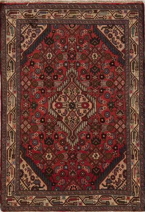 Hamedan Red Hand Knotted 33 X 49 Area Rug 251-12601 Image 0