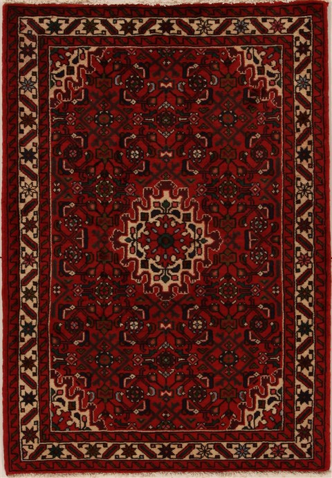 Hamedan Red Hand Knotted 33 X 411 Area Rug 251-12606 Image 0