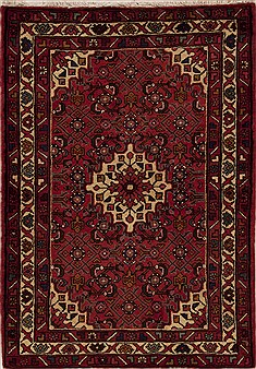 Hossein Abad Purple Hand Knotted 3'7" X 5'2"  Area Rug 251-12615