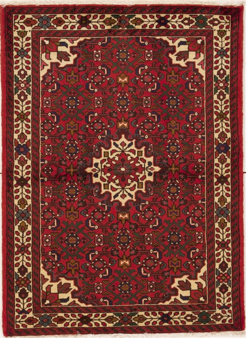 Hossein Abad Red Hand Knotted 37 X 54  Area Rug 251-12617 Image 0