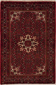 Hossein Abad Red Hand Knotted 3'6" X 5'2"  Area Rug 251-12618