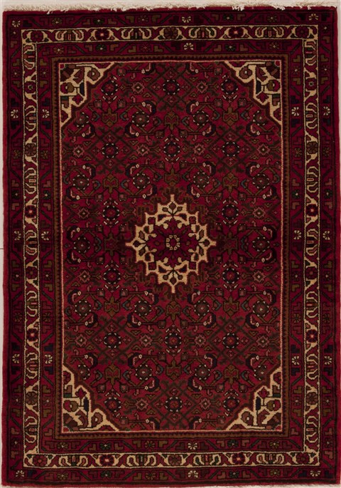 Hossein Abad Red Hand Knotted 37 X 51  Area Rug 251-12621 Image 0
