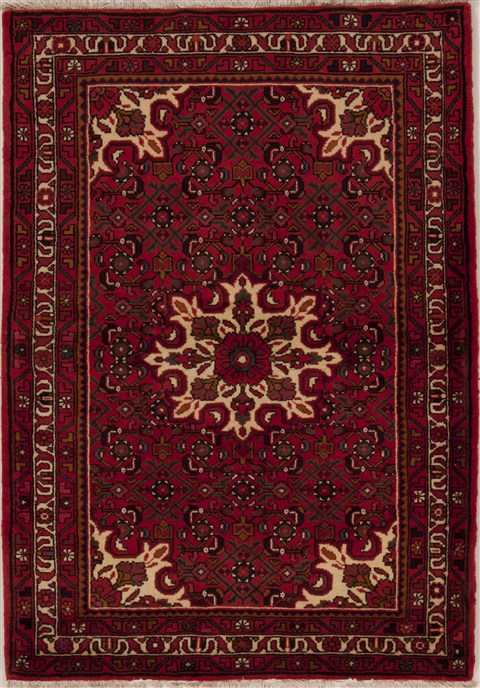 Hamedan Red Hand Knotted 39 X 53  Area Rug 251-12622 Image 0