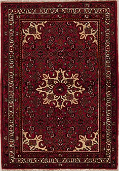Hamedan Red Hand Knotted 3'9" X 5'3"  Area Rug 251-12622
