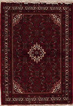 Hossein Abad Red Hand Knotted 3'6" X 4'10"  Area Rug 250-12624