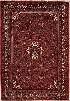 Hossein Abad Red Hand Knotted 3'6" X 5'0"  Area Rug 251-12632