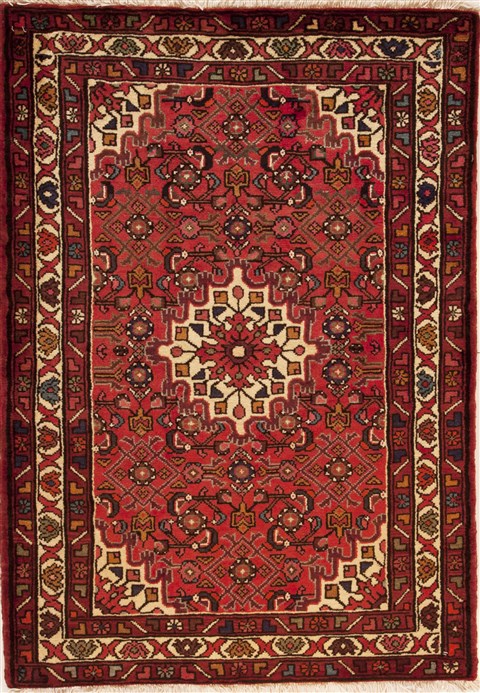 Hossein Abad Red Hand Knotted 37 X 51  Area Rug 251-12633 Image 0