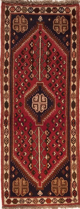 Shiraz Red Runner Hand Knotted 25 X 61  Area Rug 251-12634 Image 0