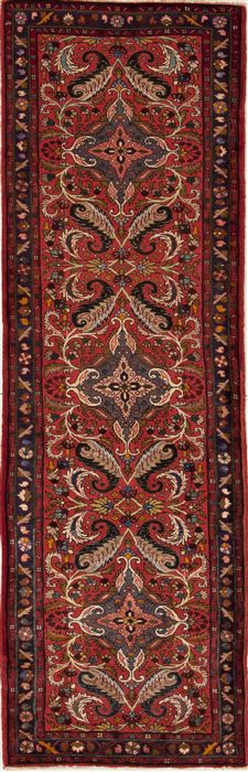 Hamedan Purple Runner Hand Knotted 29 X 911  Area Rug 251-12645 Image 0