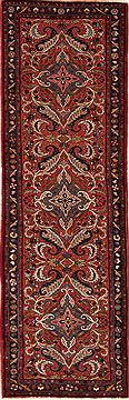 Hamedan Purple Runner Hand Knotted 2'9" X 9'11"  Area Rug 251-12645
