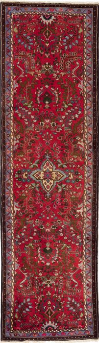 Hamedan Red Runner Hand Knotted 29 X 96  Area Rug 251-12650 Image 0
