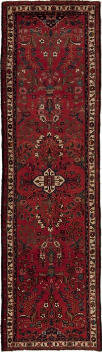 Hamedan Red Runner Hand Knotted 211 X 103  Area Rug 251-12652 Image 0